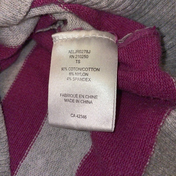 Mandarine & Co | cotton hoodie Knit long-sleeve T-shirt grey and purple - Picture 7 of 7